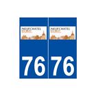 76 Neufchâtel-En-Bray Logo Autocollant Plaque Stickers Ville