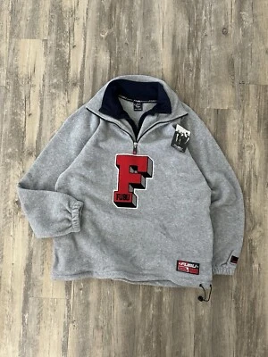 Chaqueta Sherpa Vintage Fubu Sport Logo Grande 1/4 Cremallera Talla L NYC HIP-HOP Foto 1 de 4
