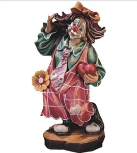 Colección Amorosa Clown Deur 13 Cm En Madera De Valgardena Decorada A Mano - Imagen 1 de 1