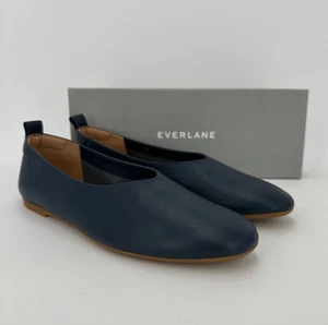 Guante de día Everlane The Italian de cuero plano en azul marino talla 10,5 para mujer nuevo en caja - Imagen 1 de 6