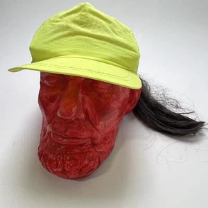 Sombrero amarillo neón vintage años 90 con cola de rata cola de caballo Halloween - Imagen 1 de 4
