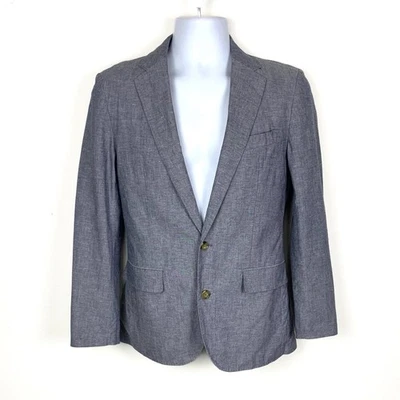 Blazer J Crew Hombres 34S Ludlow Delgado Mezcla de Lino Sin Forro Ligero Azul Somelos Foto 1 de 4