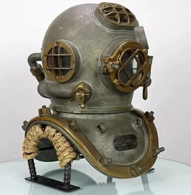 Antique Finish US Navy Mark V Diving Helmet – Vintage 18" Replica Collectible - Image 1 of 4