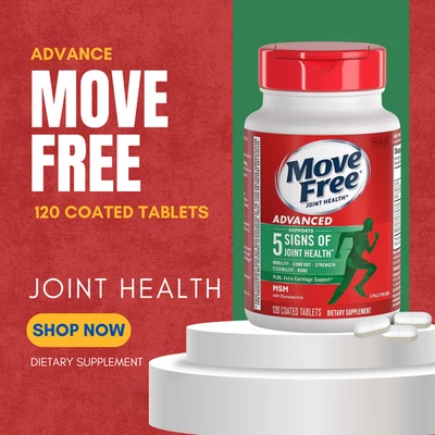 Улучшенная поддержка суставов Move Free 120 таблеток с глюкозамином, хондроитином и МСМ - Изображение 1 из 4
