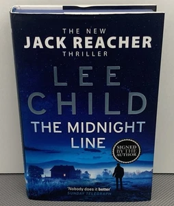 Lee Child Jack Reacher The Midnight Line Signed Book Hardback 1st Ed. Blue Edges - Picture 1 of 12