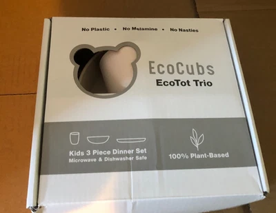 Juego de cena EcoCubs Eco Tot Trio niños 3 piezas a base de plantas blanco Foto 1 de 3