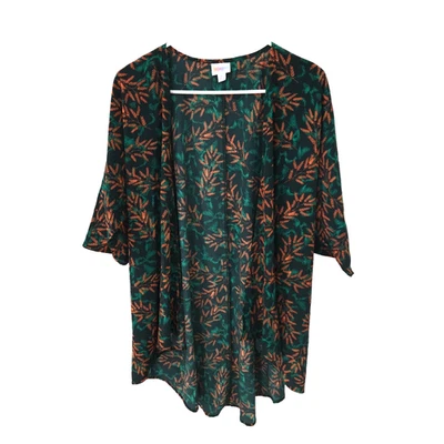 Lularoe Sz Small Womens Green Orange Tunic Cardigan - Image 1 of 4