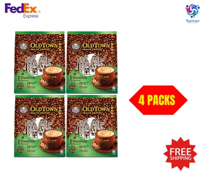 4 X Old Town 3 en 1 Instantáneo Avellana Blanco Café 15 Palitos x 38g + DHL EXPRESS Foto 1 de 4