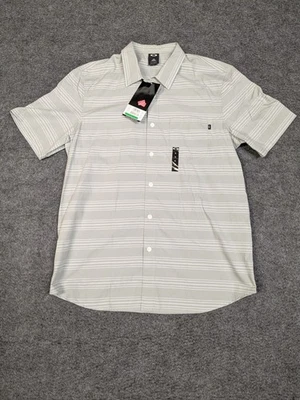Camisa Oakley Para Hombre Talla Grande Gris Piedra Abotonada Manga Corta Nueva Con Etiquetas  Foto 1 de 4