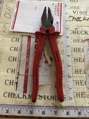 Knipex 9" Lineman's Combination Pliers w Comfort Grips 0202225 Made W. Germany - Image 1 of 4
