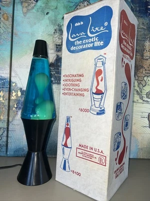 Lava Lite Lamp Vintage 17" BLUE GREEN Lava w/Original Box Tested Works🔥 SIMPLEX - Image 1 of 4