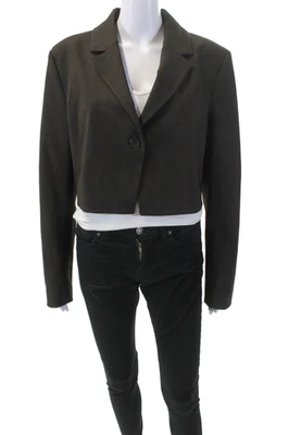 Zara Womens Printed One Button Long Sleeve Lined Blazer Brown Size XL - Image 1 of 4