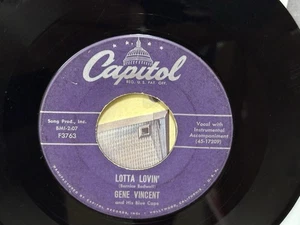 GENE VINCENT & HIS BLUE CAPS-ORIG. 1957 LA PRESSING OF LOTTA LOVIN/WEAR MY RING - Picture 1 of 5