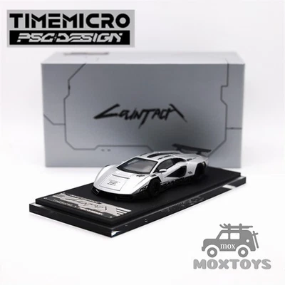 Time Micro × PSC DESIGN 1:64 Countach "V" Silver Diecast Model Car - Image 1 of 4