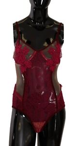 FOR LOVE & LEMONS Underwear Lingerie Red Beige Nylon Floral Lace IT2 / S $350