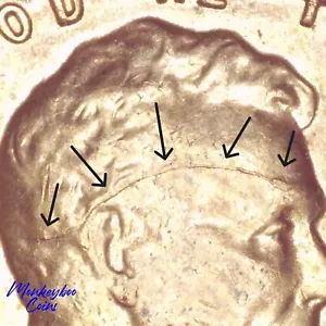 1960 D Lincoln Memorial Cent- Retained Interior Die Break- Rare Error Coin - Picture 1 of 4