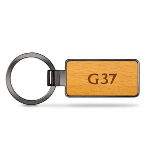 INFINITI G37 Laser Engraved Maple Wood Gunmetal Frame Case Key Chain - Picture 1 of 5