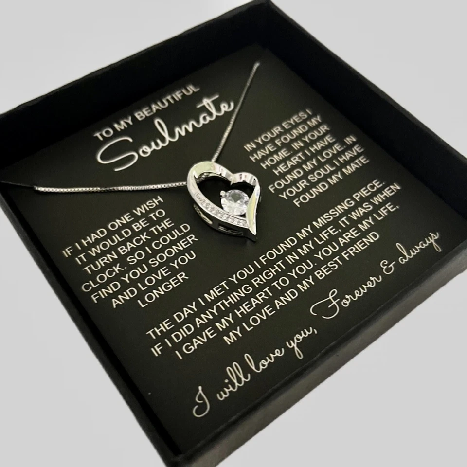 Collar Regalo Para Mi Alma Gemela/Esposa para Ella para Cumpleaños/San Valentín/Navidad Foto 1 de 4