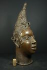 Tête mère reine africaine bronze BÉNIN - Nigeria Bénin, ARTISANAT D'ART TRIBAL