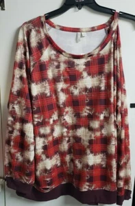 Cato Women's Split Shoulder Destructed Pullover Blouse  22/24, 26/28 #L4 - Picture 1 of 4