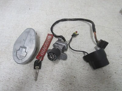 2004 DUCATI 749S 749 LOCK SET IGNITION KEY SWITCH GAS CAP STOCK  OEM #4244 Foto 1 de 4
