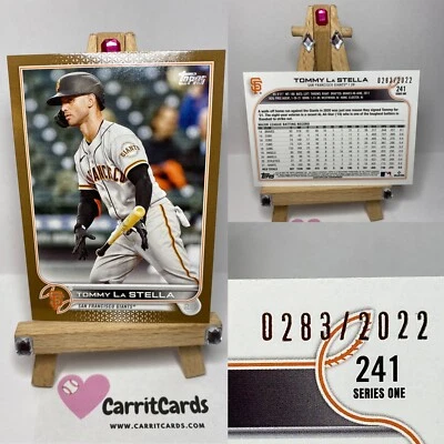 TOMMY LA STELLA 2022 Topps Series 1 #241 Gold /2022 San Francisco Giants SSP - Image 1 of 4