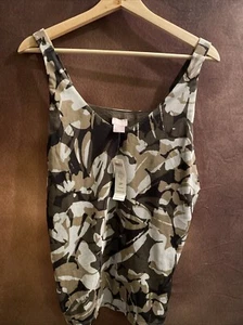 Chicos 2P NWT Camo Mesh Tank Top Green Camouflage PL 🧡 - Picture 1 of 8