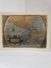 Vintage Pair Of Maps Gold Foil Wall Map On Parchment Of America Reproduction 