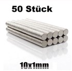 50x Mini Magnet 10 x 1mm Teller flach dünn klein rund Starkmagnet 50 N35 Scheibe
