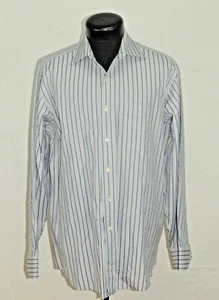 Camisa Tommy Bahama Manga Larga Abotonada Azul Rayas Vestido Informal 16 34-35 Usada en Excelente Condición - Imagen 1 de 12