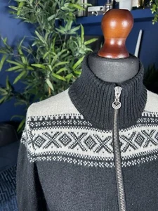 Dale Of Norway - Full Zip Jacket Jumper - Black Fairisle Ski Nordic - Small Uk 8 - Picture 1 of 9
