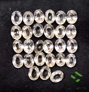 5.83 CTS Natural White Sapphire Oval Cut 4x3 mm Lot 27 Pcs Loose Gemstones - Picture 1 of 5