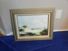 HAND PAINTED SEASIDE BEACH PICTURE 16" X 12" FRAMED 22" X 18"