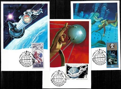 Russia / USSR 198090 Max card lot - Space - Cosmonautic day - Image 1 of 4
