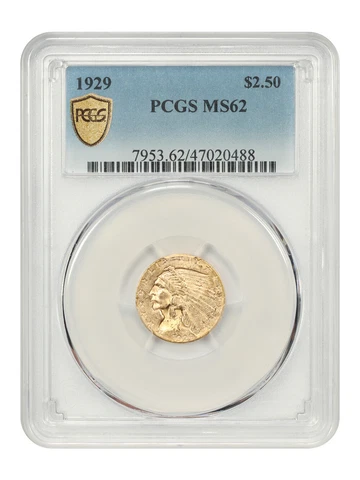 1929 $2.50 PCGS MS62 Cover