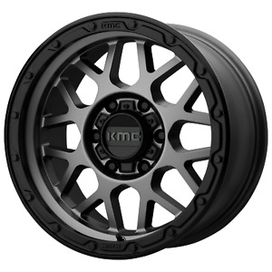 17x9 KMC KM535 GRENADE OFF-ROAD Matte Gray Matte Black Lip Wheel 6x135 (18mm)