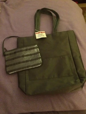 Новый с Ярлыками Bath и Bodyworks блестящий серый сумка с короткими ручками с блестками косметичка - Изображение 1 из 4