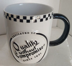 See's Candies großer 20 Unzen Kaffeebecher Tasse Keramik 4,5” x 3,8” geprägt schwarz weiß - Bild 1 von 7