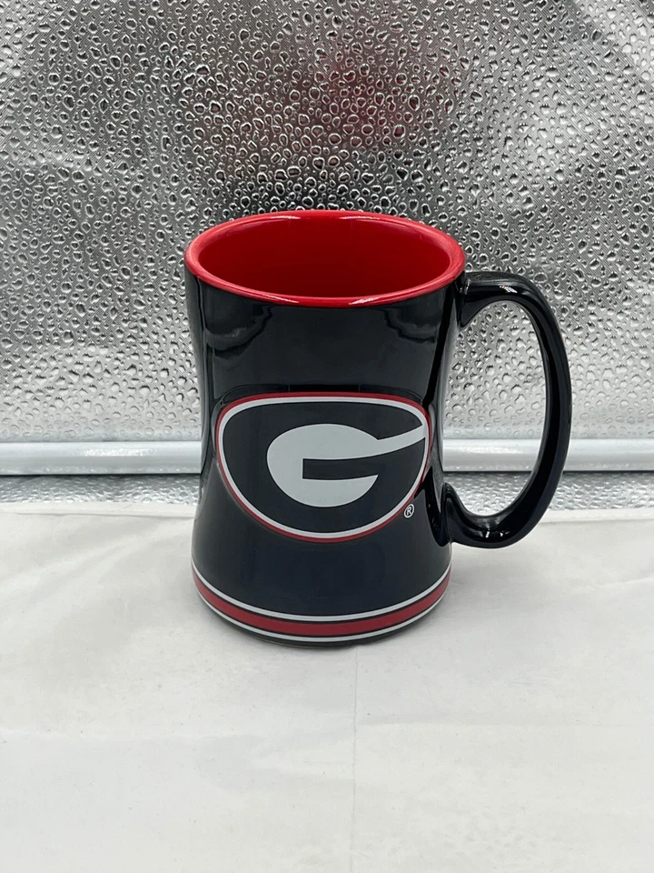 Georgia Bulldogs NCAA Black 14oz Coffee Mug Cup Logo Brands New - Image 1 of 2