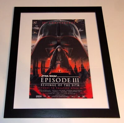 Framed Star Wars Revenge of the Sith 20th Anny Ep III Poster 23"x20" Darth Vader - Image 1 of 4