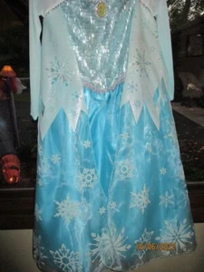 Disney Store Authentic Elsa Deluxe Costume for Girls Frozen Sz 7/8 BNWT Oval Bro - Picture 1 of 6