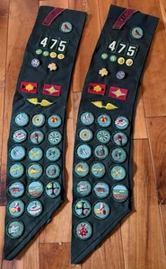 2 Vintage 60s Girl Scout Sashes 44 Badges + Pins Seven Lakes New York - Picture 1 of 4