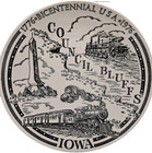 Vintage Council Bluffs Iowa Souvenir Plate 1776 Bicentennial Rail Road Train 10"
