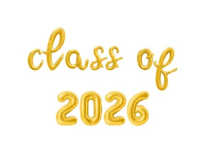 CLASE DE 2026 Banner Globo Letra Cursiva - Decoraciones Fiesta Graduación Foto 1 de 4