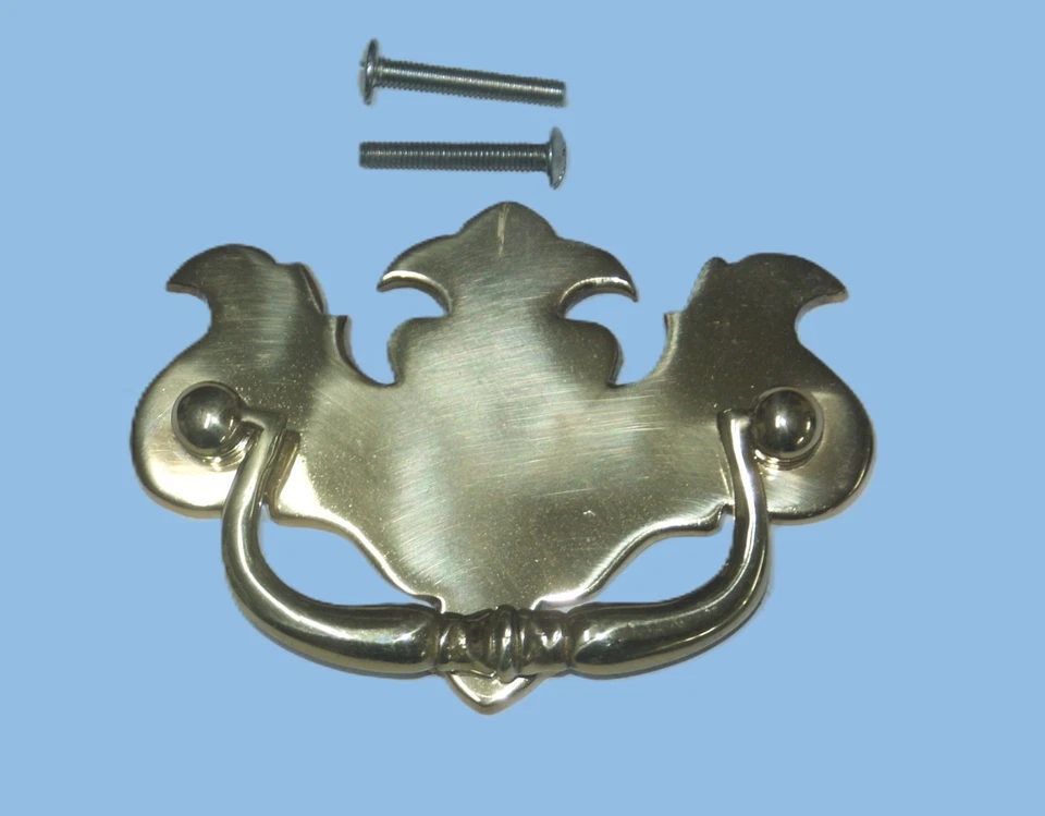 Polished Brass 3.3/4" Drawer Pull Eagle Drop Handle (2),Old Stock Clearance. - Image 1 of 1