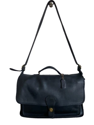 COACH VTG #5180 Metropolitan Briefcase Leather Shoulder Bag, 80s, NYC, USA-Black - Image 1 of 4