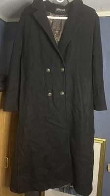 VTG Jofeld Wool Blend Trench Coat Womens M Black 90s Full Length (Read) - Image 1 of 4
