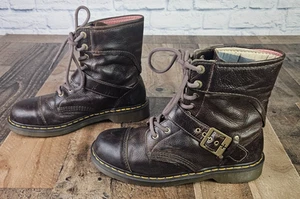 Doc Martens Triumph 1460 Boots Men’s 11 M Leather Brown Buckle Biker Laced Ankle - Picture 1 of 10