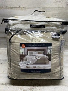 UGG Brody King Reversible Comforter Set 5pc Thermal Ivory / Tan New - Picture 1 of 4