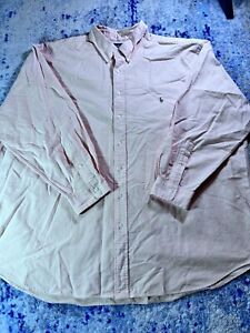 Ralph Lauren Shirt Men 3XB Big Orange Long Sleeve Oxford Button Down Chambray